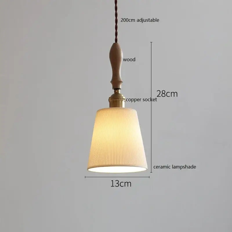 Scalloped white ceramic led pendant light for dining room