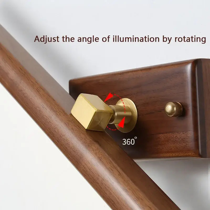 Scandinavian black walnut mirror lamp bedroom led wall sconce