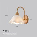 Scandinavian brass and cream led wooden wall lamp bedroom light