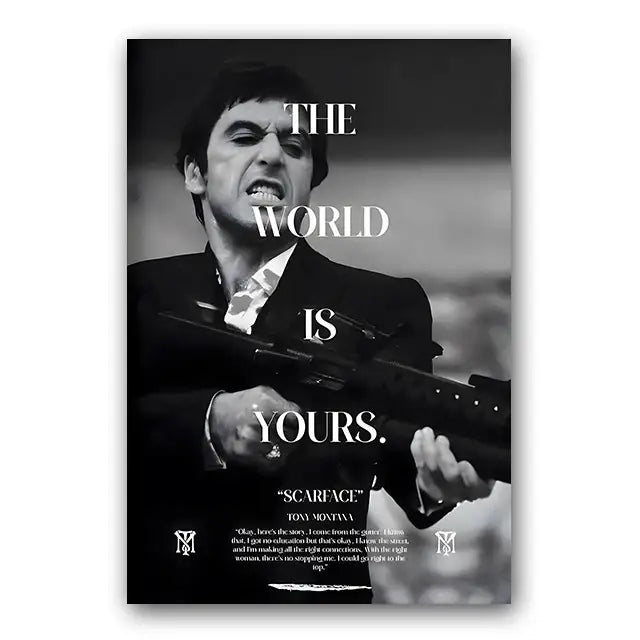 Tony montana scarface wall art print set for living room