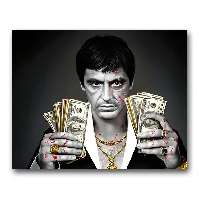 Tony montana scarface wall art print set for living room
