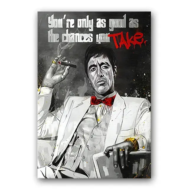 Tony montana scarface wall art print set for living room