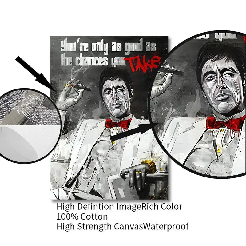 Tony montana scarface wall art print set for living room