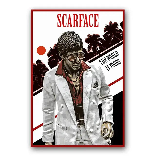 Tony montana scarface wall art print set for living room