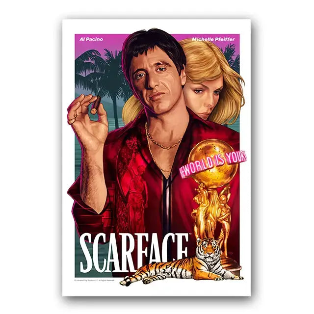 Tony montana scarface wall art print set for living room