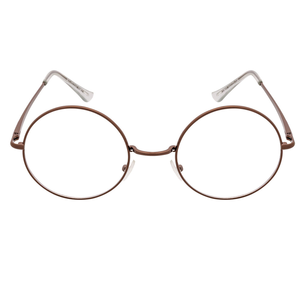 SCHOLAR - Classic Small Metal Round Blue Light Glasses Copper Clear Lens