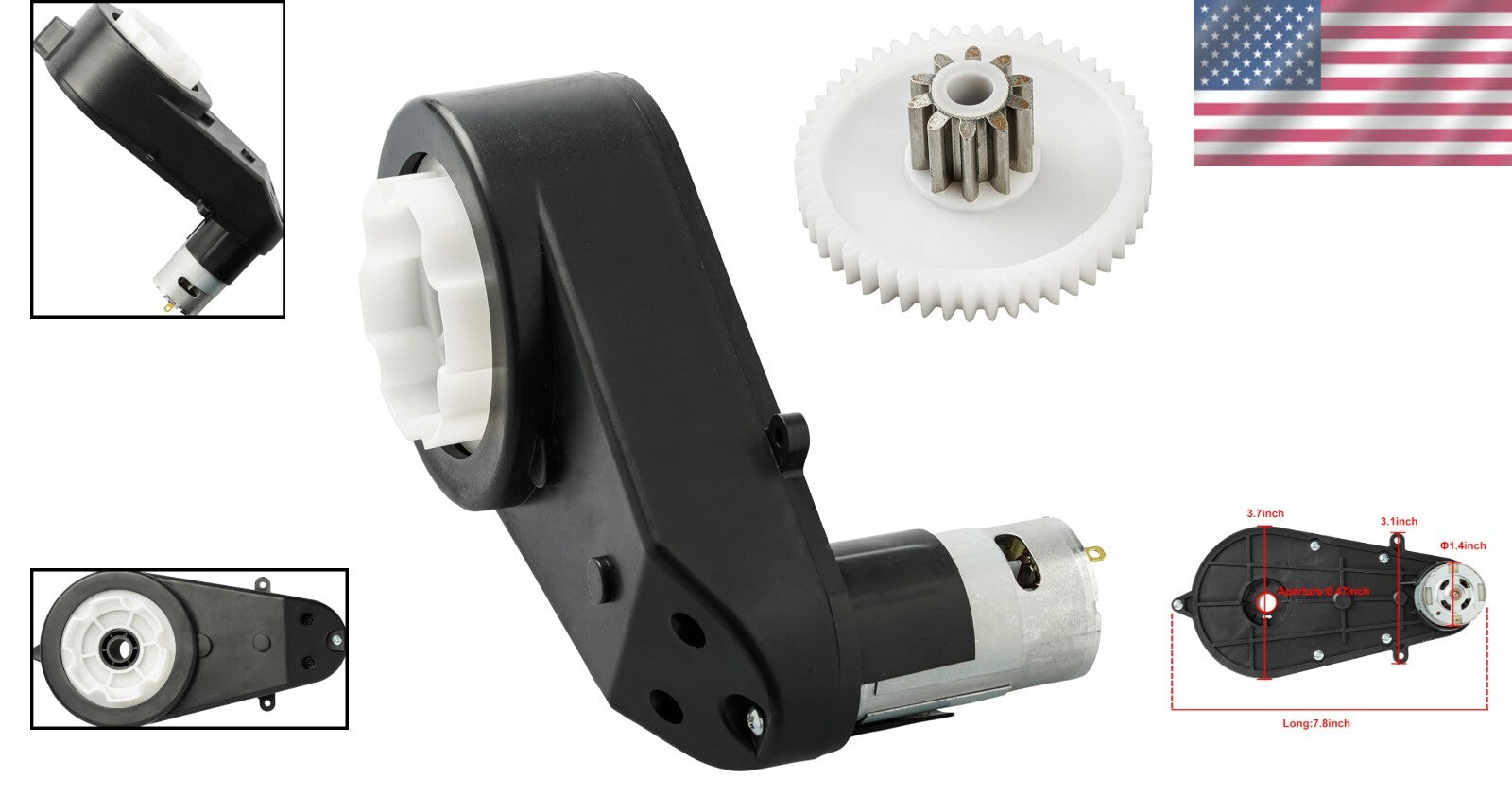 12V Seamless Gearbox Replacement for Electric Ride-On Cars 550 Motor 30000 RPM