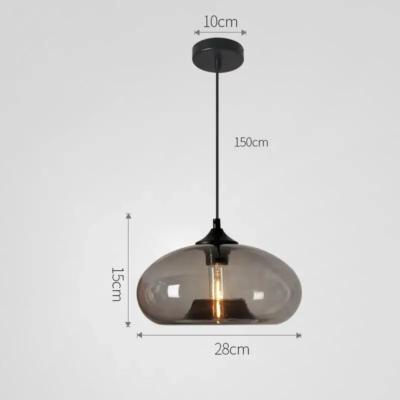 Set of five colorful glass pendant lights for dining room kitchen