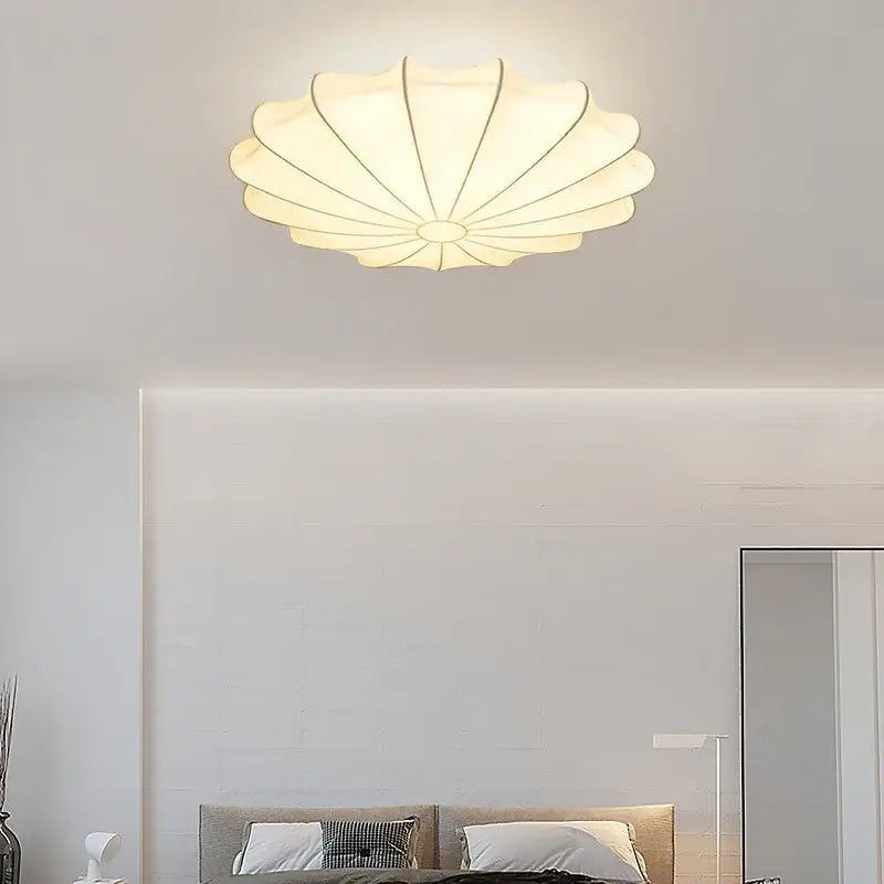 Shell shaped cream flower pendant light for dining room