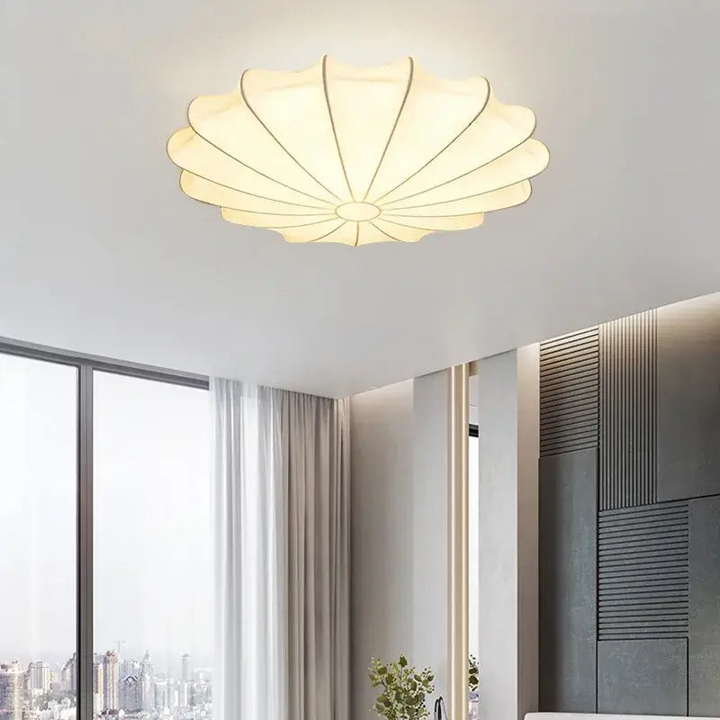 Shell shaped cream flower pendant light for dining room