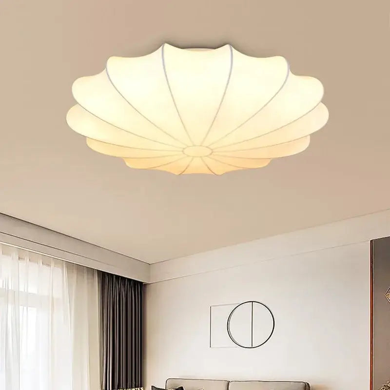 Shell shaped cream flower pendant light for dining room