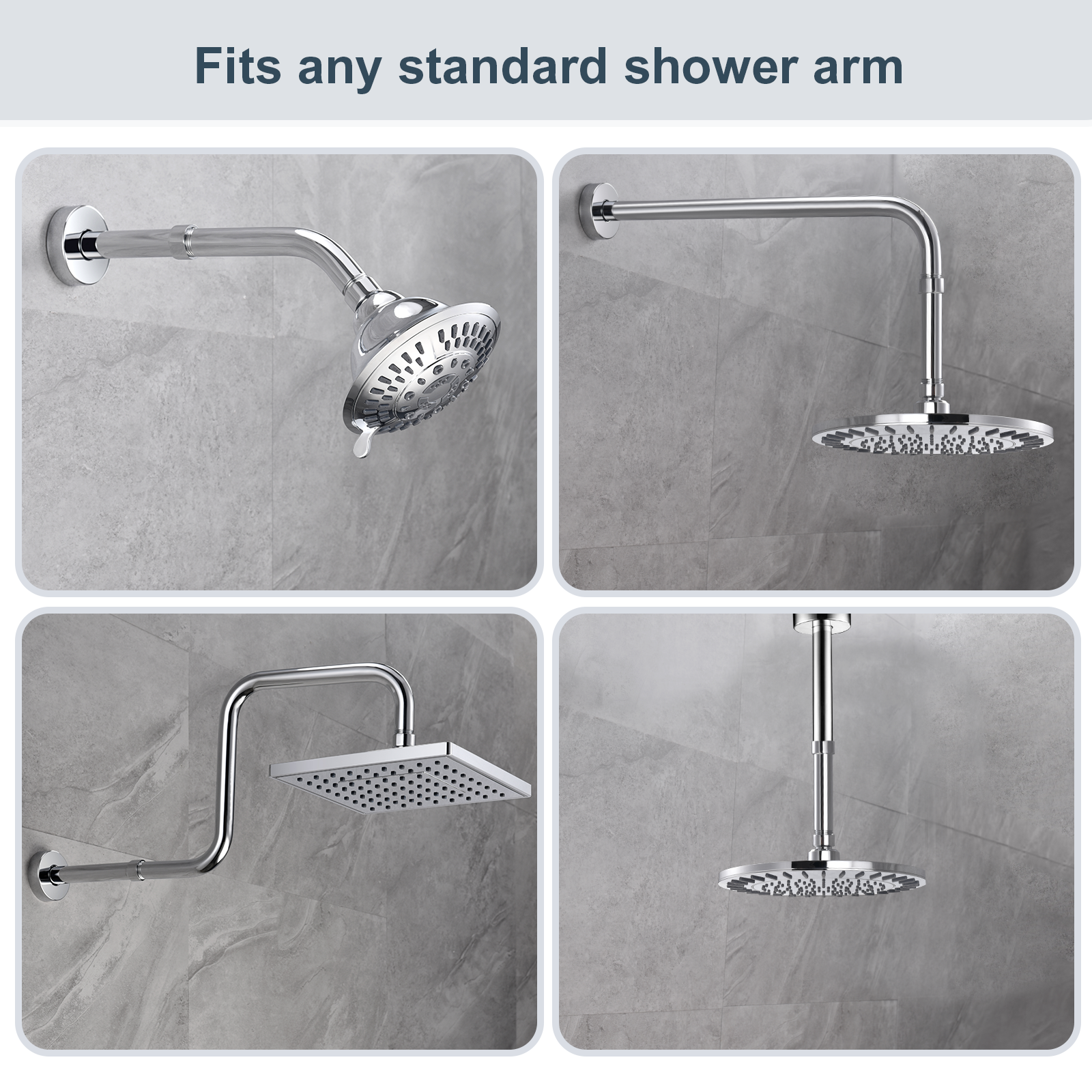 4-Inch & 6-Inch Shower Extension Arm for Rain and Handheld Shower Heads