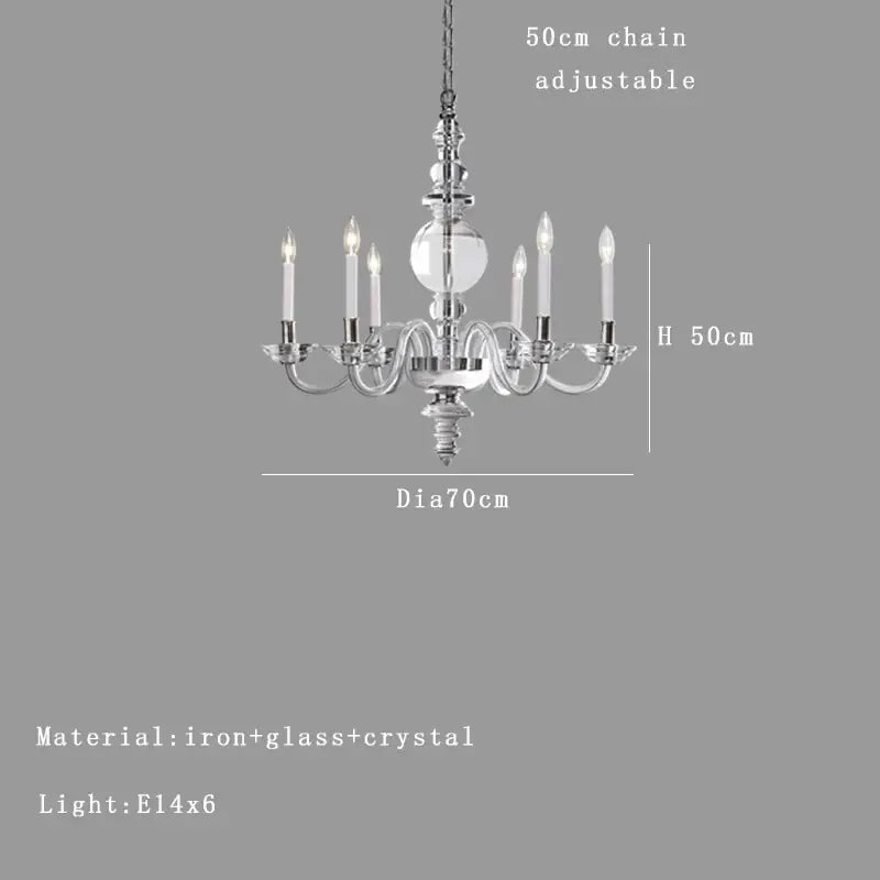 Silver crystal branch chandelier dining room candle style light