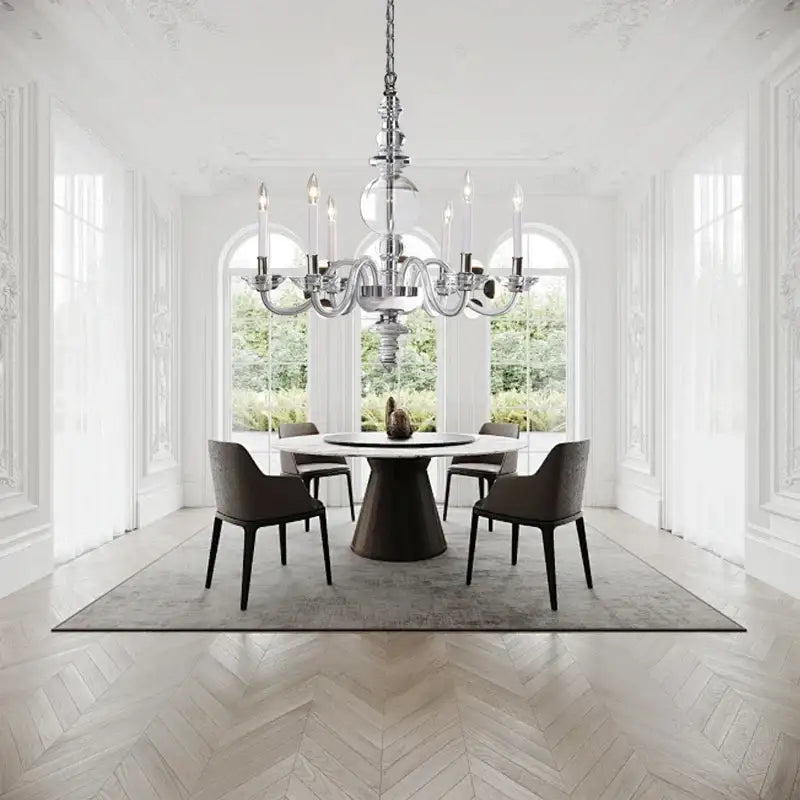 Silver crystal branch chandelier dining room candle style light