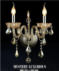 Silver crystal cognac wall lamp for luxury living room
