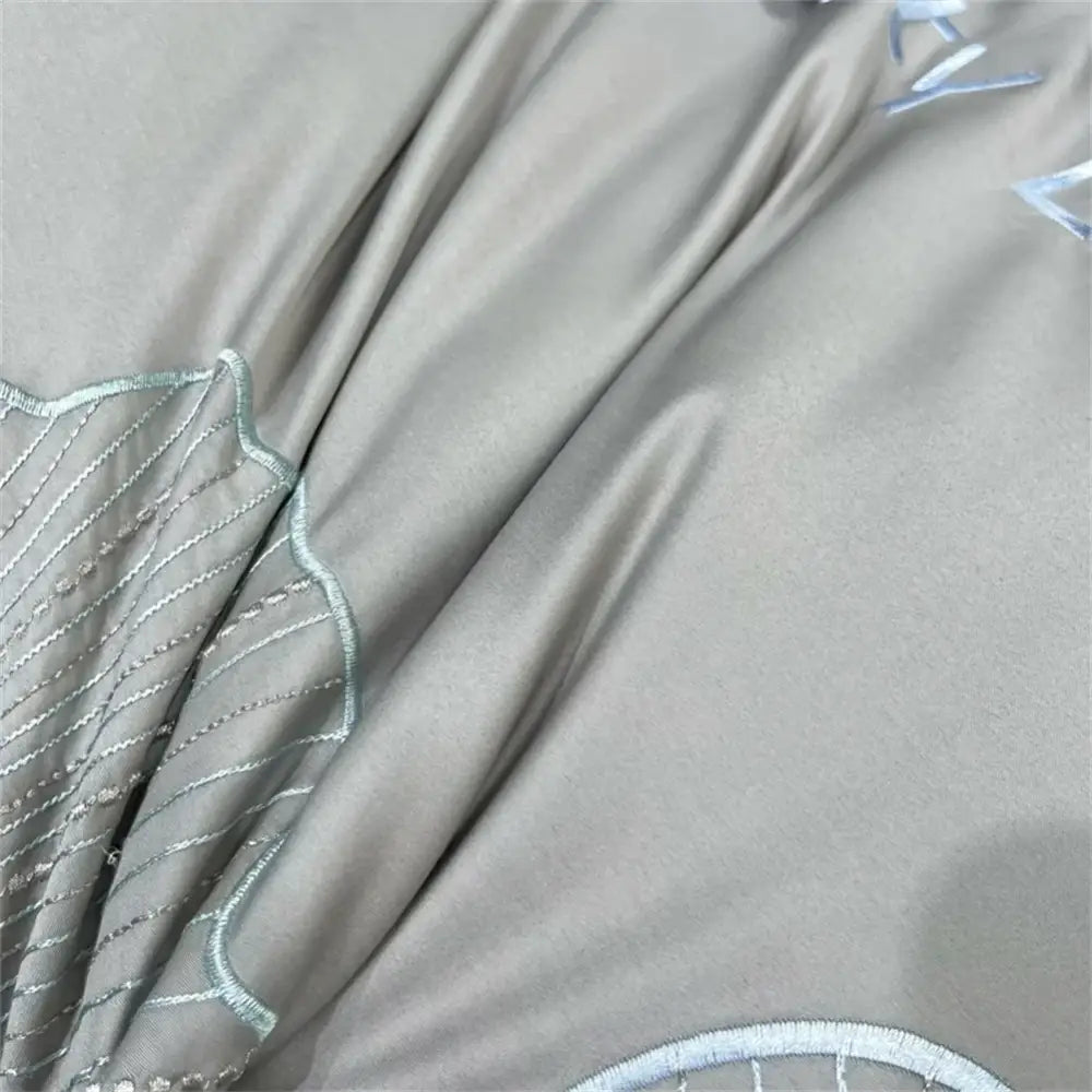Silver gray 1200tc embroidery egyptian cotton bedding set bedroom