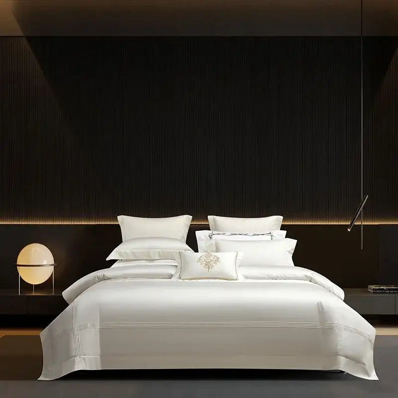 Silver satin egyptian cotton bedding set bedroom luxury 1000tc