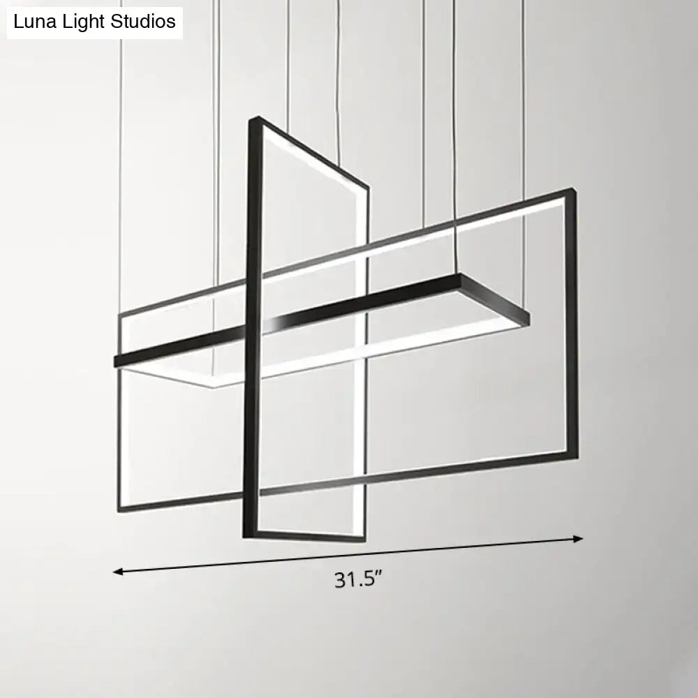 Simple style black metal led island light – kitchen dining room
