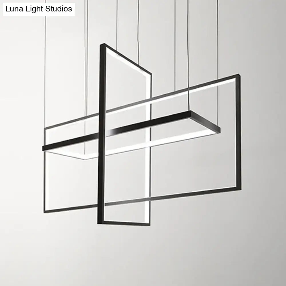 Simple style black metal led island light – kitchen dining room