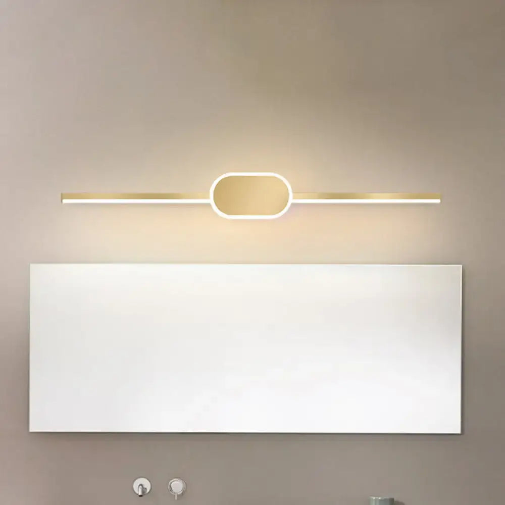 Simple style gold metallic led vanity sconce bedroom wall mounted light