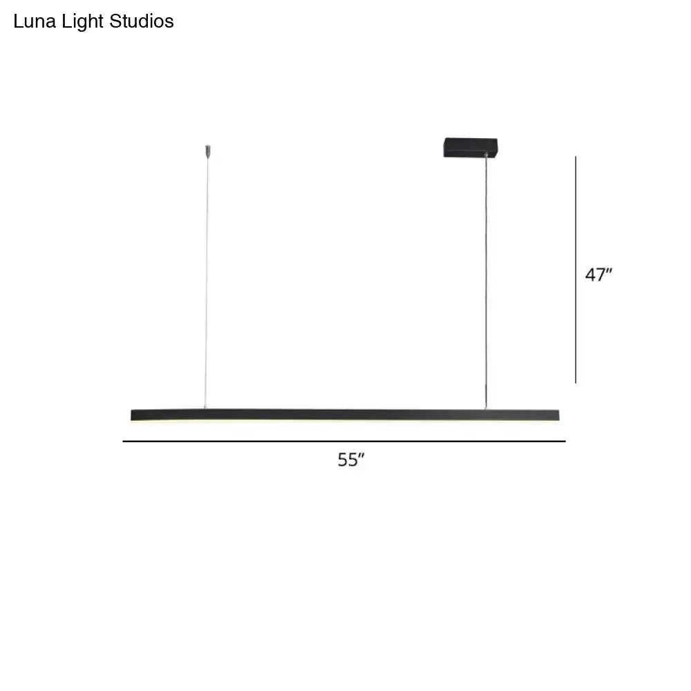 Simplicity led gold rectangular pendant light for dining room