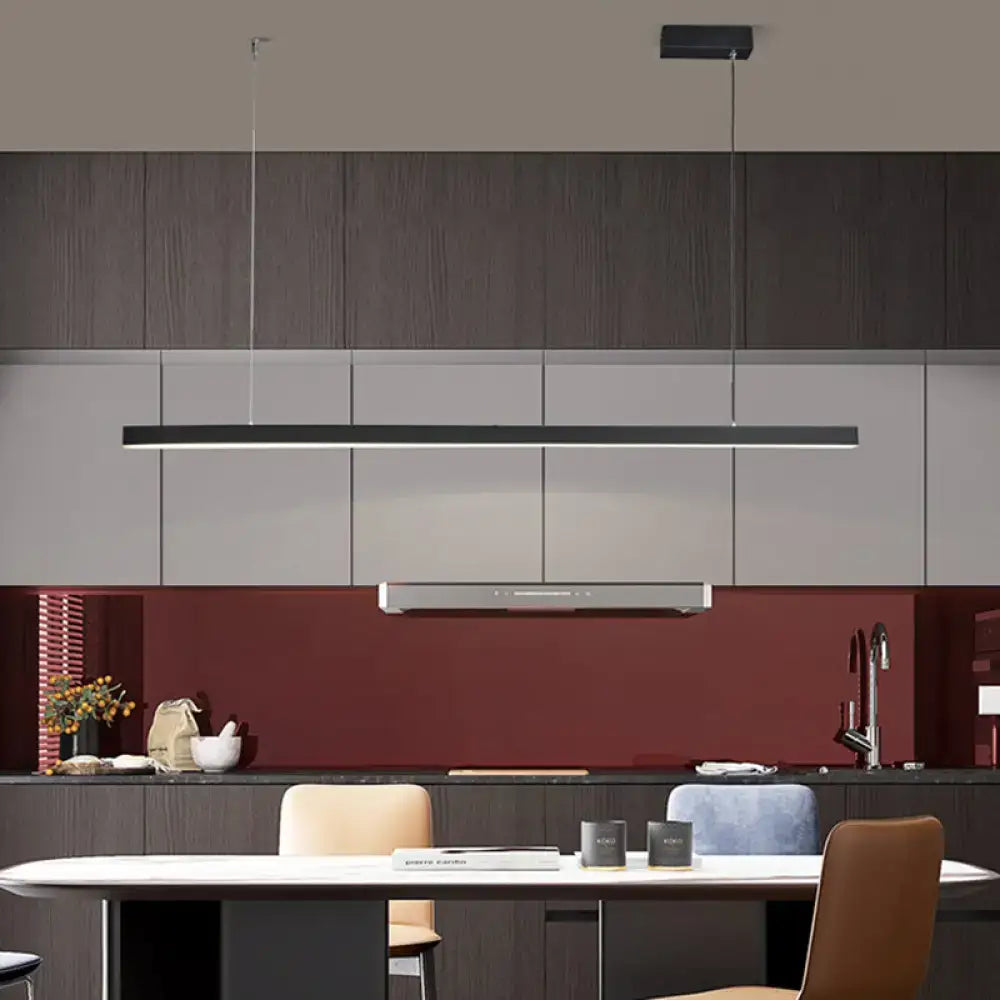 Simplicity led gold rectangular pendant light for dining room