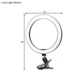Sleek black led ring wall light bedroom clip on fixture height 6 inch