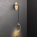 Sleek brass and crystal led wall light for bedroom living room