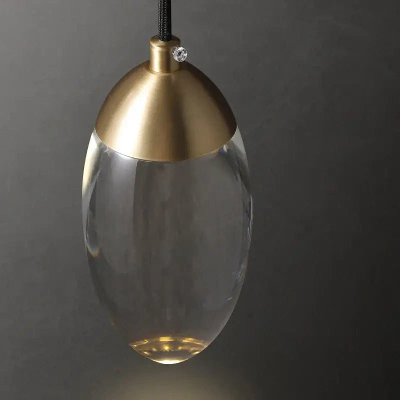 Sleek brass and crystal led wall light for bedroom living room