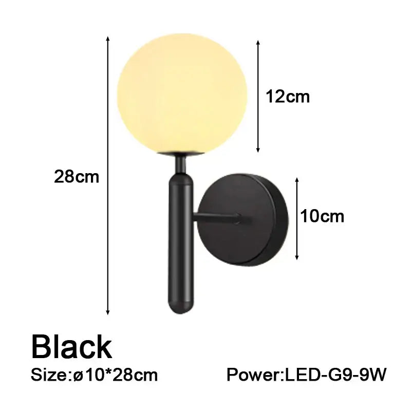 Sleek brass glass sphere wall sconce lamp – corridor lighting