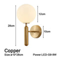Sleek brass glass sphere wall sconce lamp – corridor lighting