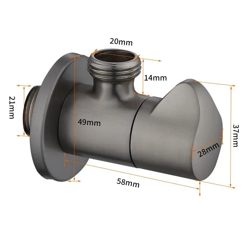 Sleek brushed gold corner valve water control bathroom tap