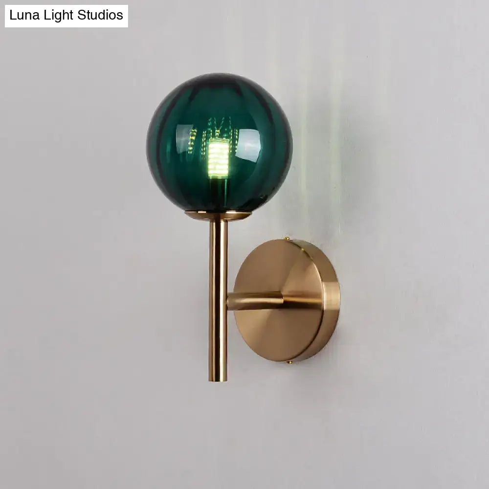 Sleek round wall lighting in red green & amber – bedroom sconce light