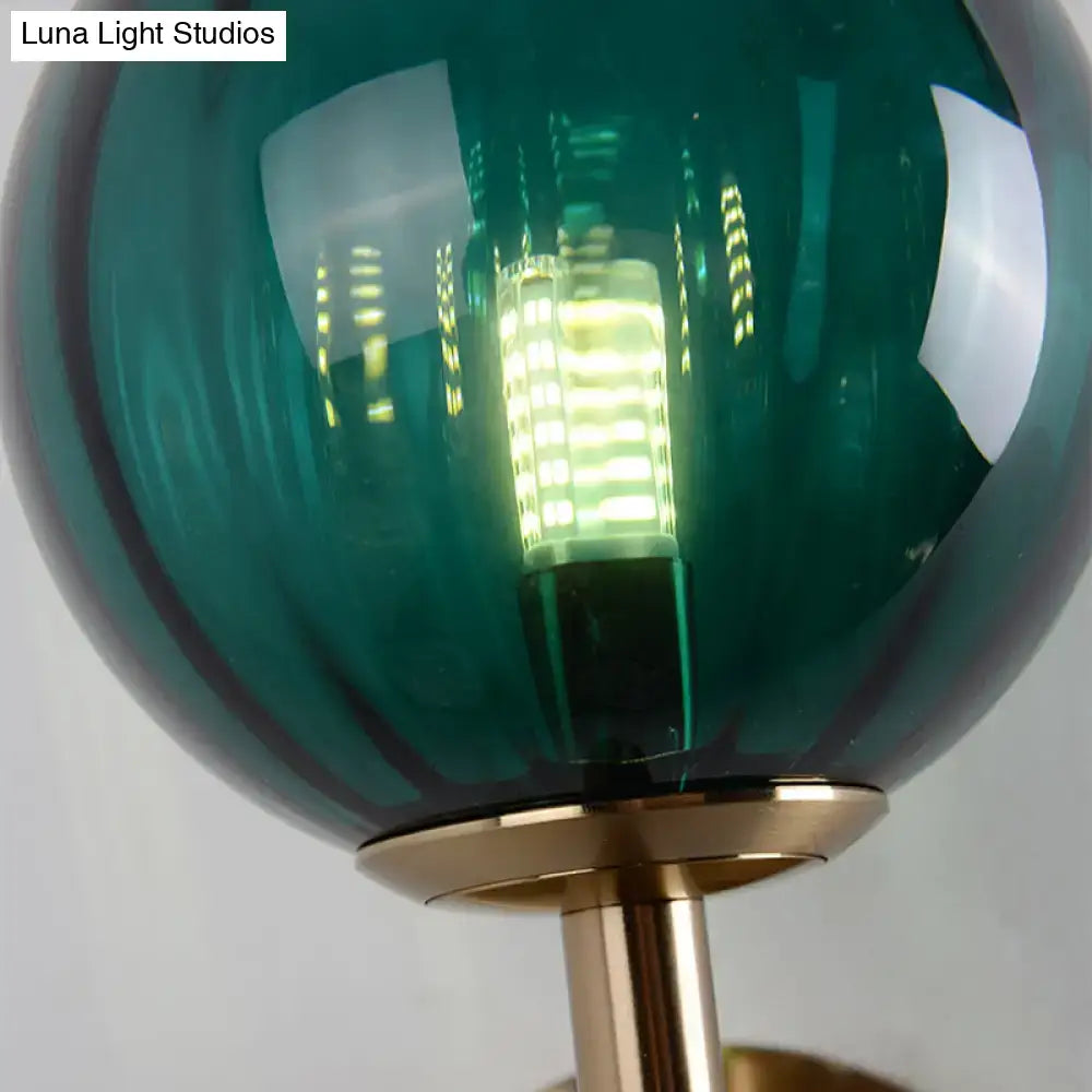 Sleek round wall lighting in red green & amber – bedroom sconce light