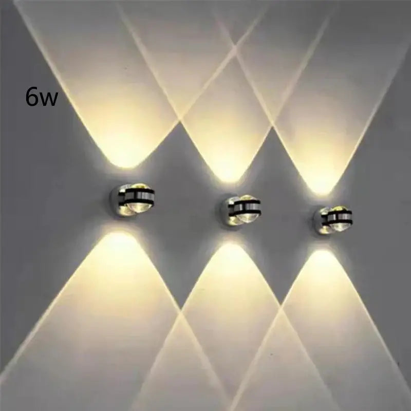 Sleek silver & black crystal led wall light living room sconce