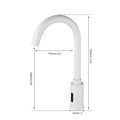 Sleek white automatic sensor bathroom faucet with curved design