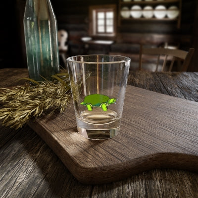 Smoking Turtle Shot Glass | 1.5oz Glass Shooter, Funny Animal Illustration