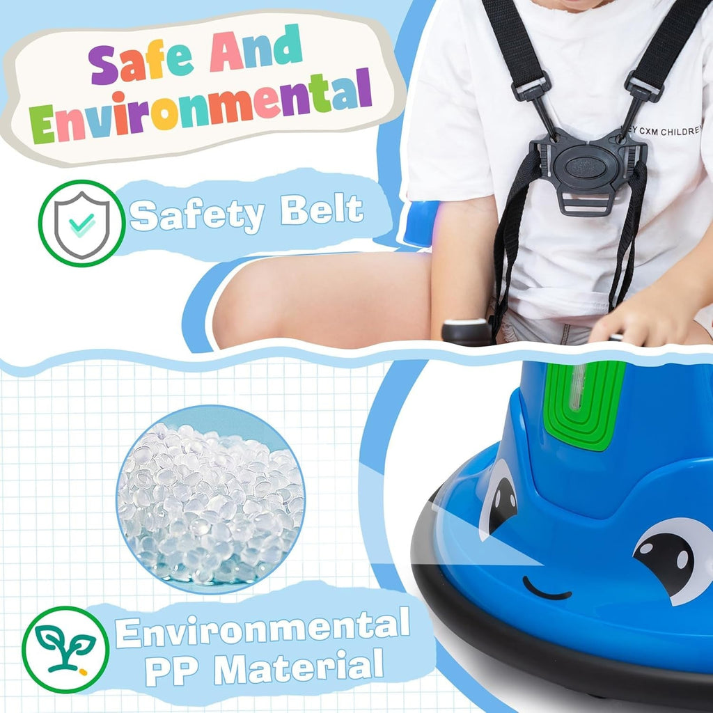 12V Electric Kids Ride-On Snail Baby Bumper Car with Remote Control