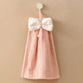 Soft pastel bowknot microfiber hand towels for kitchen and bathroom