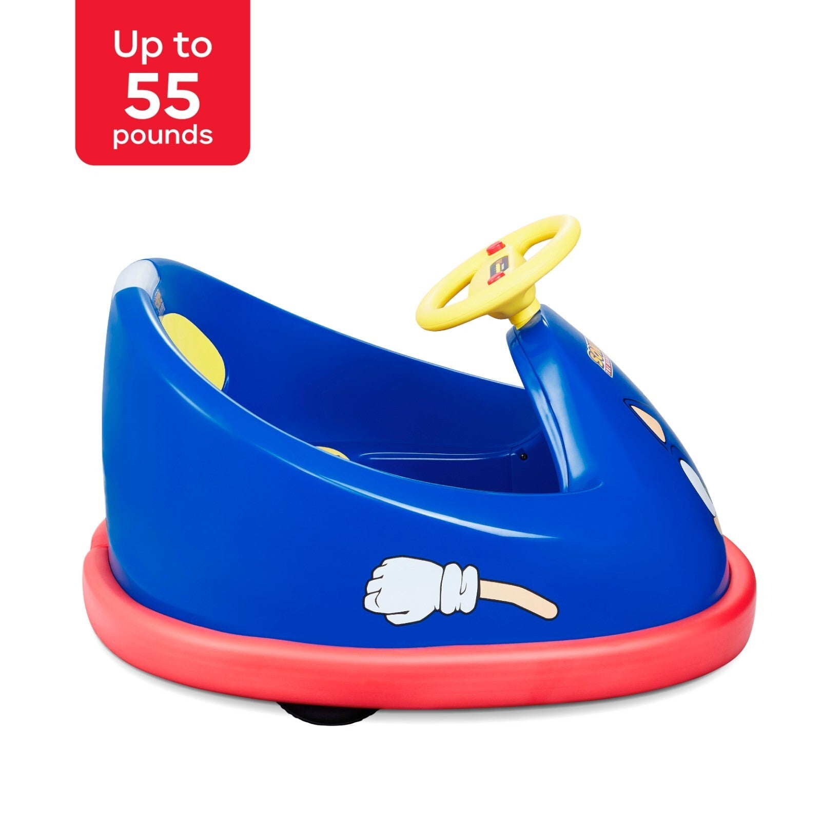 Sonic Hedgehog Electric Bumper Car for Kids 2-Speed 360-Degree Turning