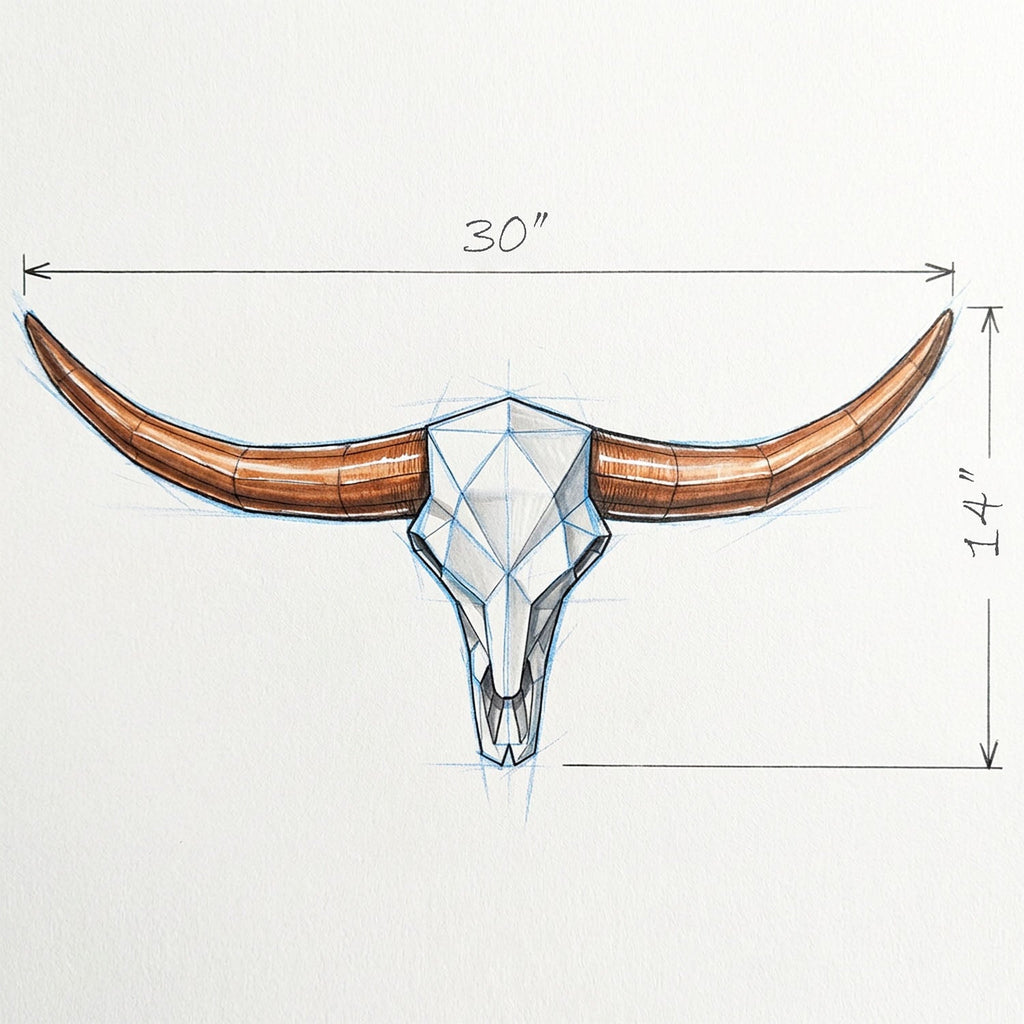 ADG42 Low-Poly Steer Skull and Horns Wall Decor