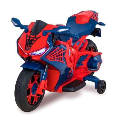 Spiderman 6V Motorcycle Ride On for Kids, Ages 3+, with Rechargeable Battery - Supports up to 65lbs