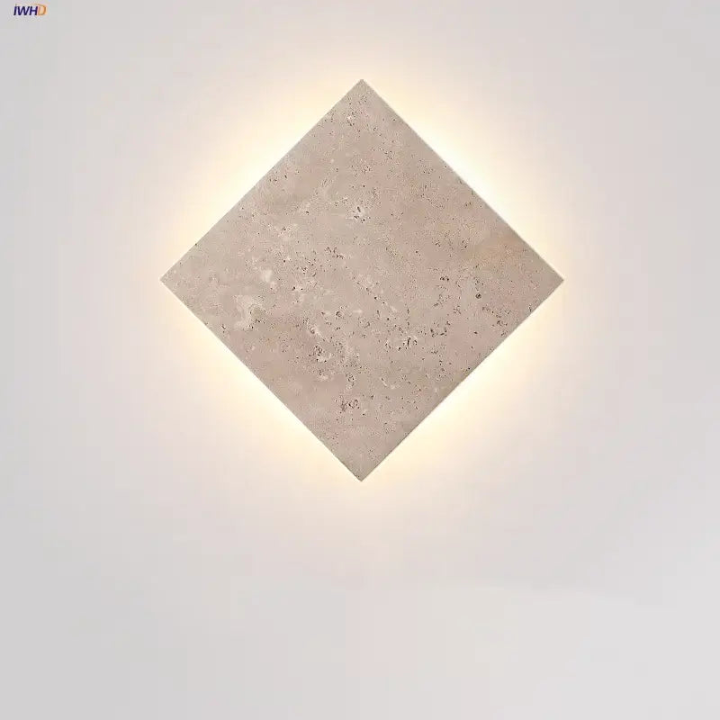 Square yellow travertine led wall lamp sconce for stairways