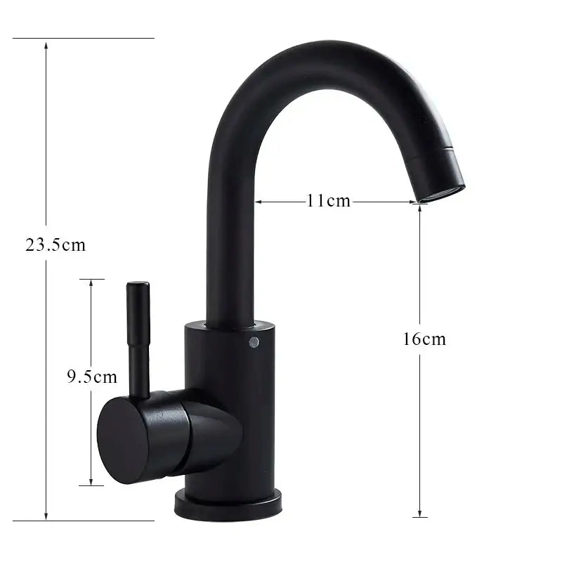 Modern brushed stainless steel bathroom sink faucet