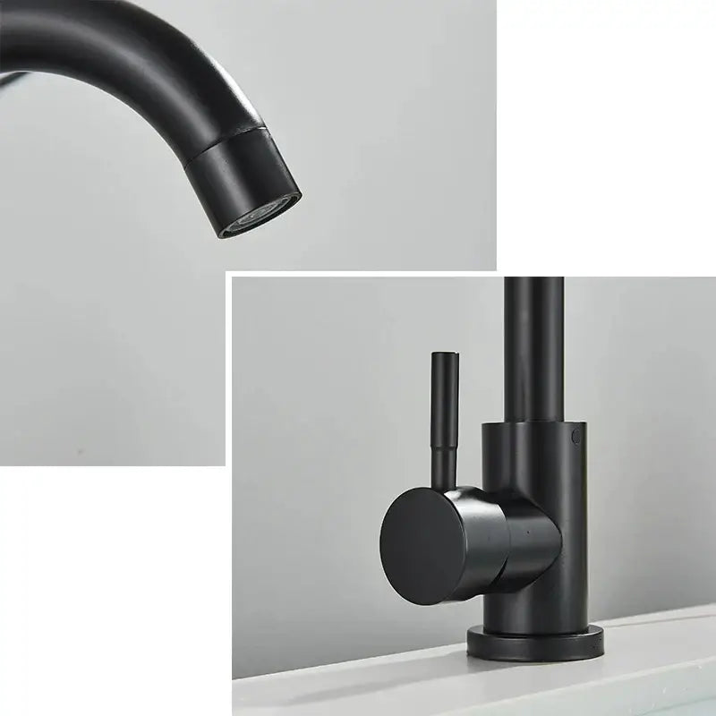 Modern brushed stainless steel bathroom sink faucet