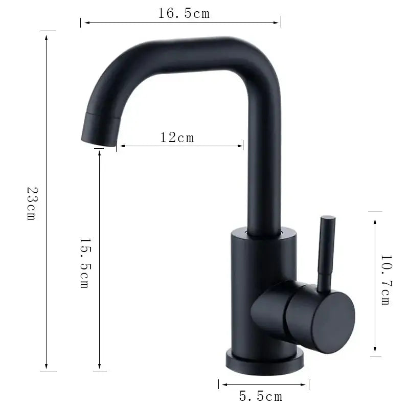 Modern brushed stainless steel bathroom sink faucet