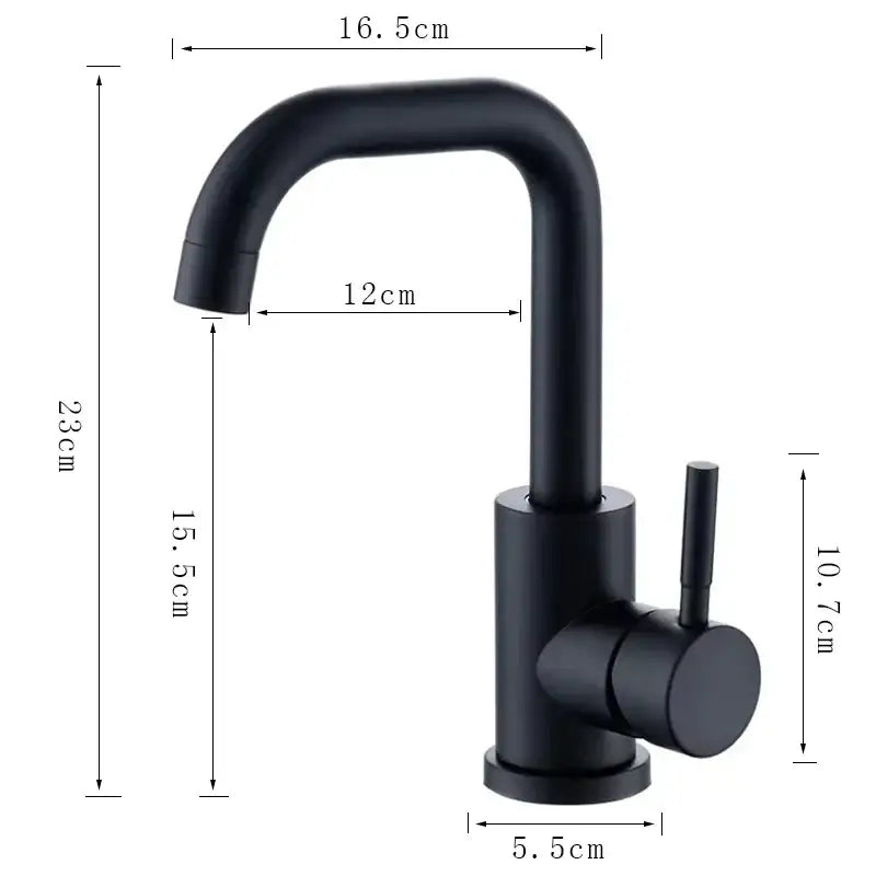 Modern brushed stainless steel bathroom sink faucet