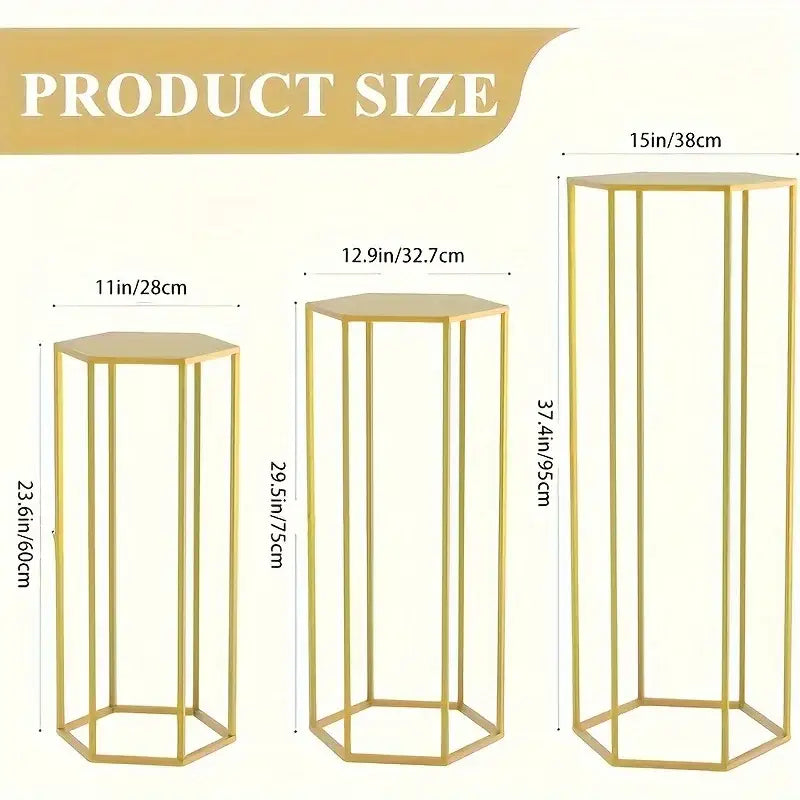 Modern gold hexagonal 6-piece storage rack dining room cake stands