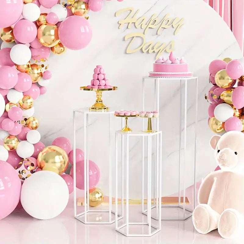 Modern gold hexagonal 6-piece storage rack dining room cake stands