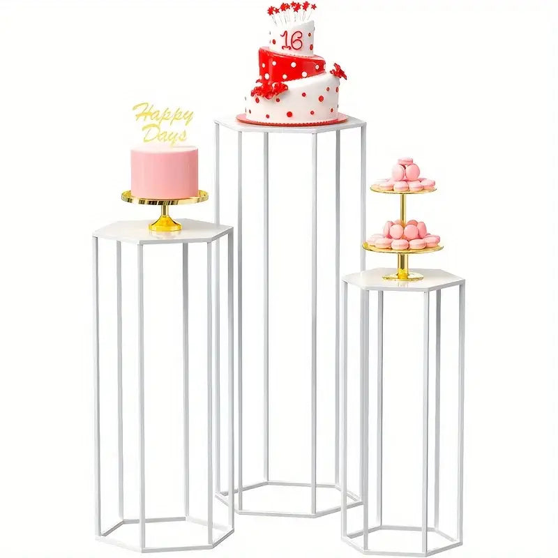 Modern gold hexagonal 6-piece storage rack dining room cake stands